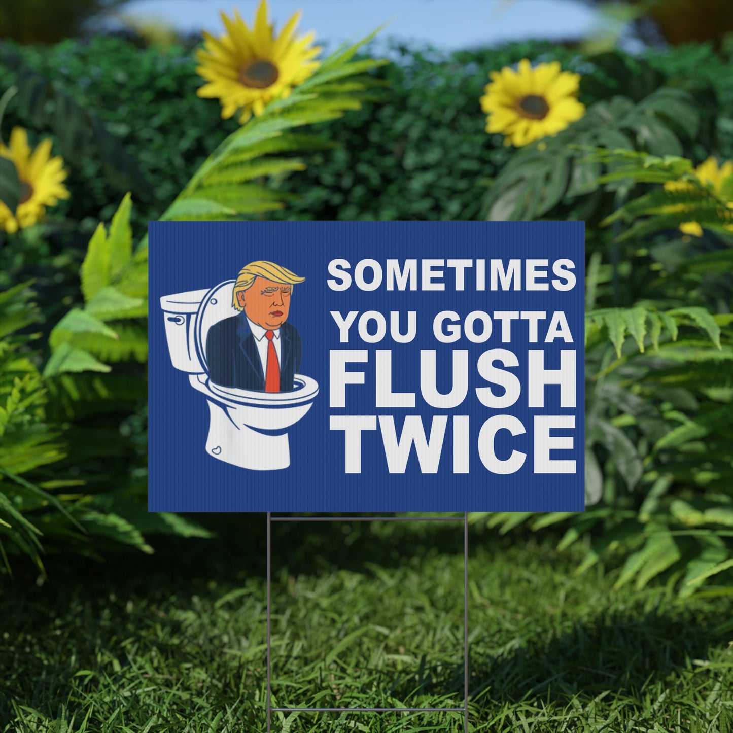 Flush Twice Anti Trump Plastic Yard Sign, Kamala Harris, Kamala 2024 Yard Sign
