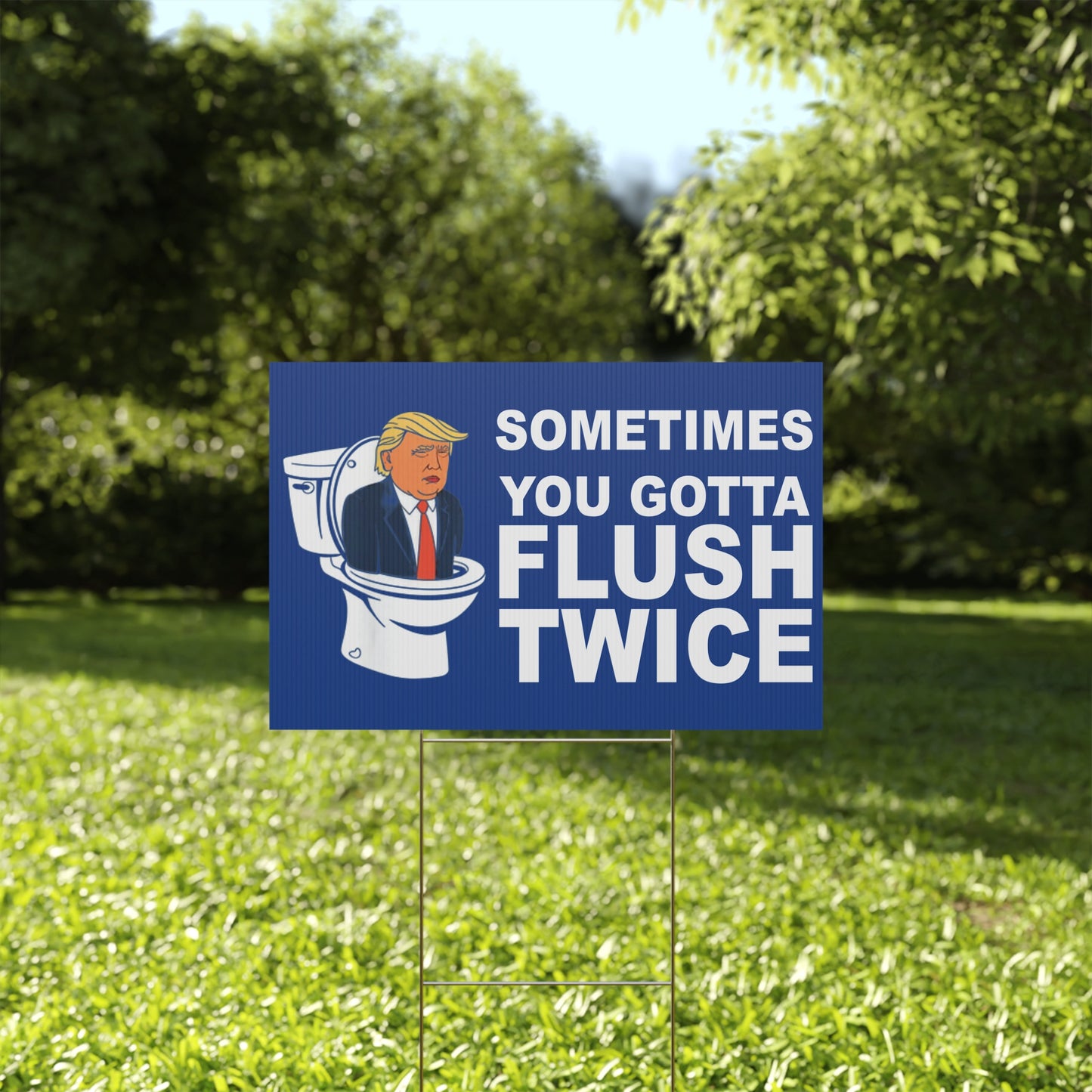 Flush Twice Anti Trump Plastic Yard Sign, Kamala Harris, Kamala 2024 Yard Sign