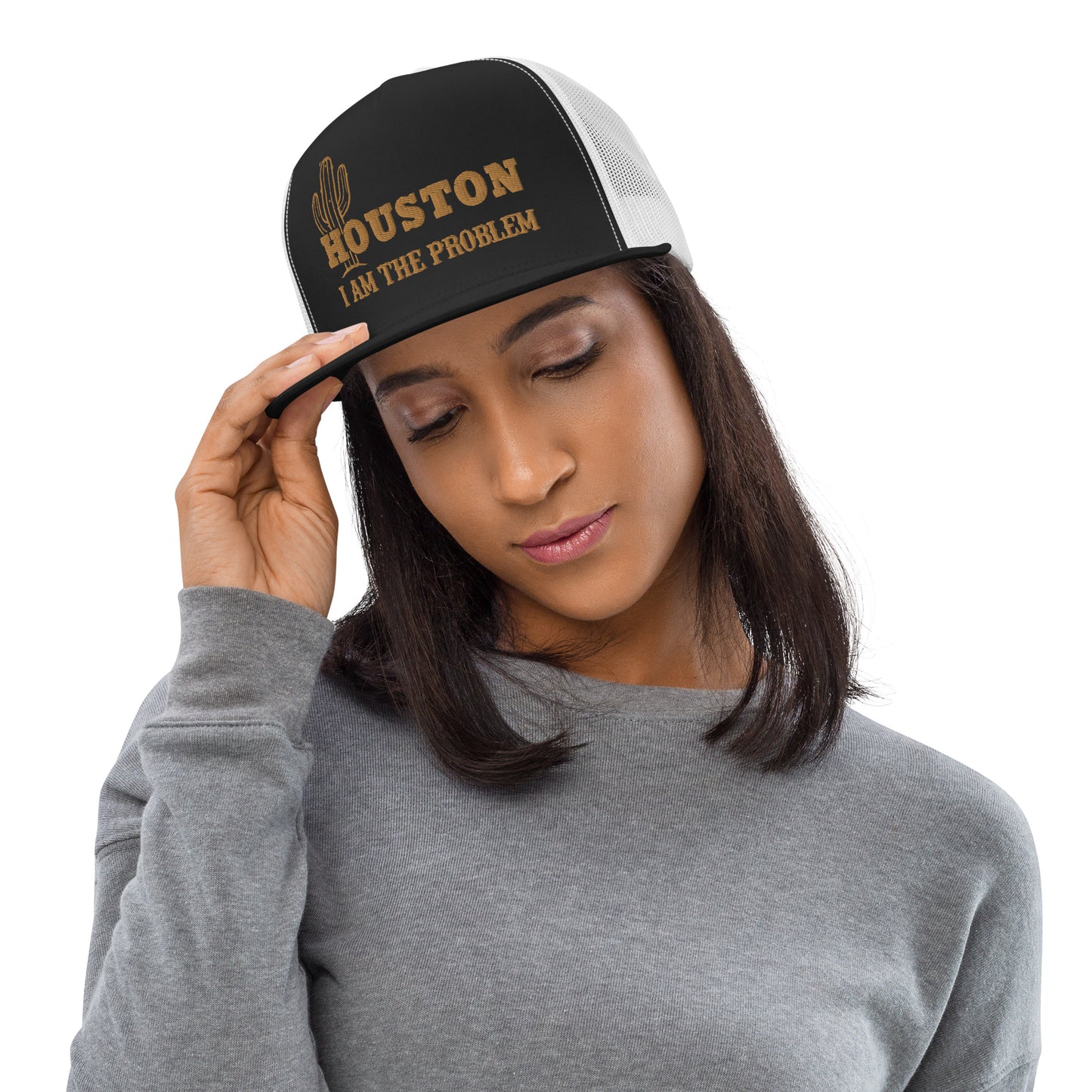 Houston I Am The Problem Hat (Embroidered Trucker Cap)
