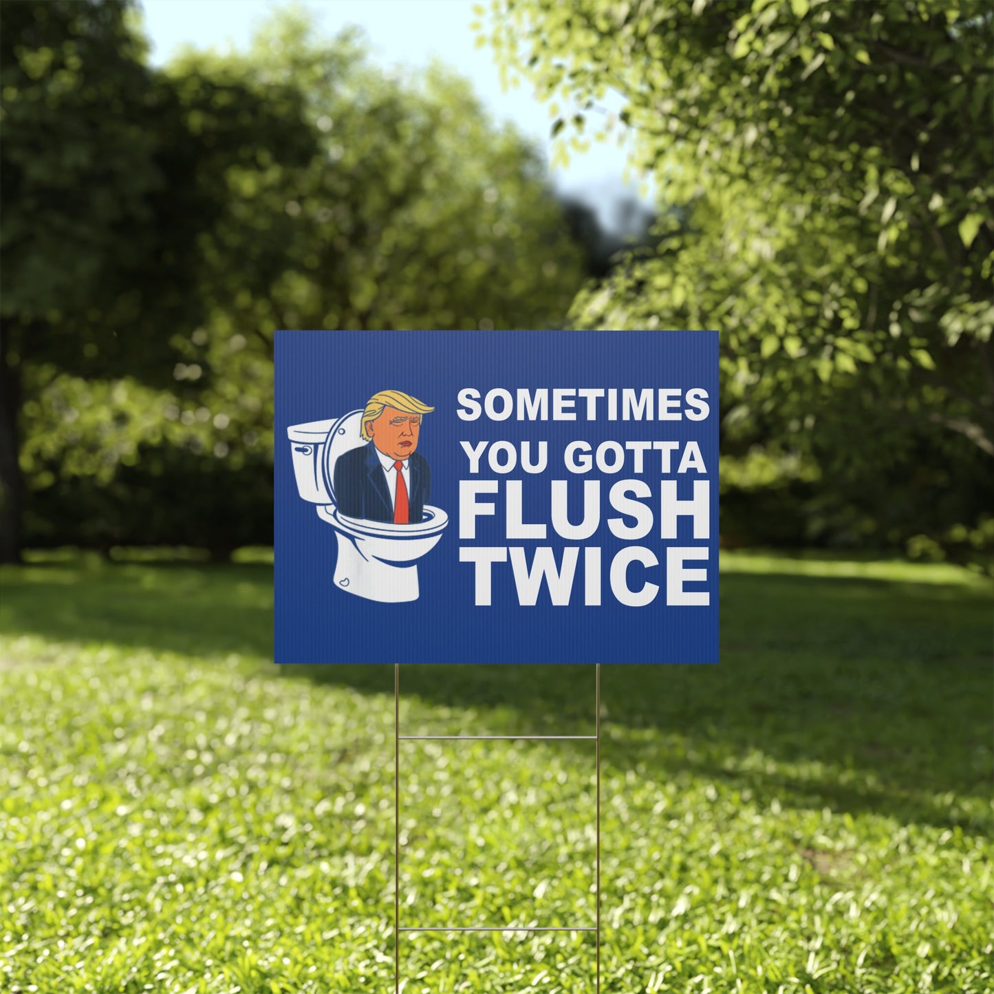 Flush Twice Anti Trump Plastic Yard Sign, Kamala Harris, Kamala 2024 Yard Sign
