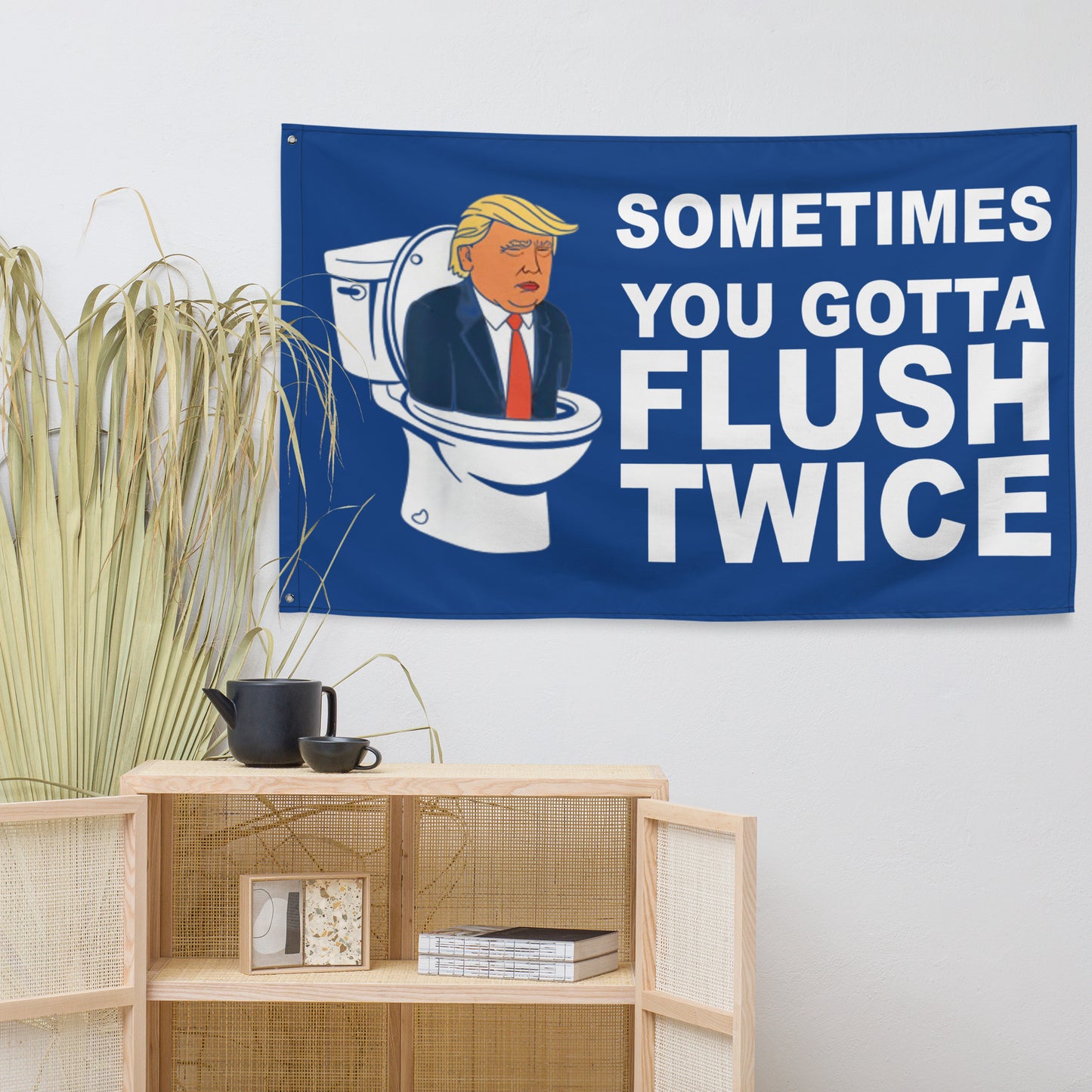 Flush Twice Anti Trump Flag, Kamala 2024 Flag