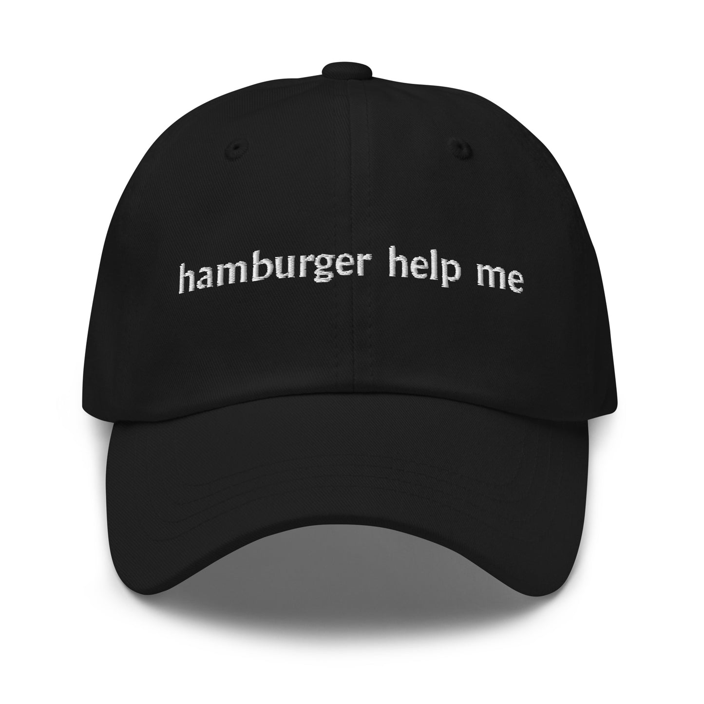 Hamburger Help Me Hat (Embroidered Dad hat)
