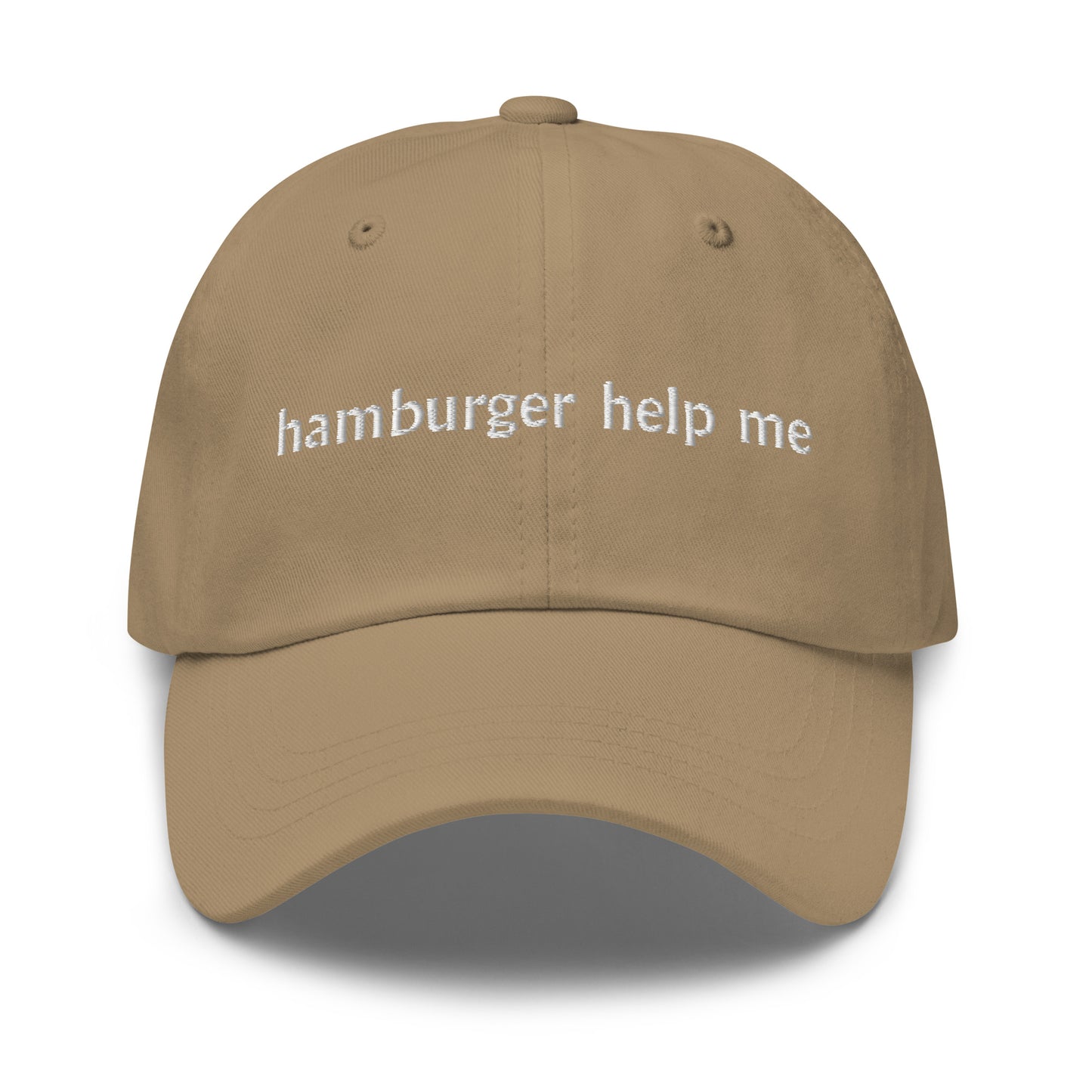Hamburger Help Me Hat (Embroidered Dad hat)