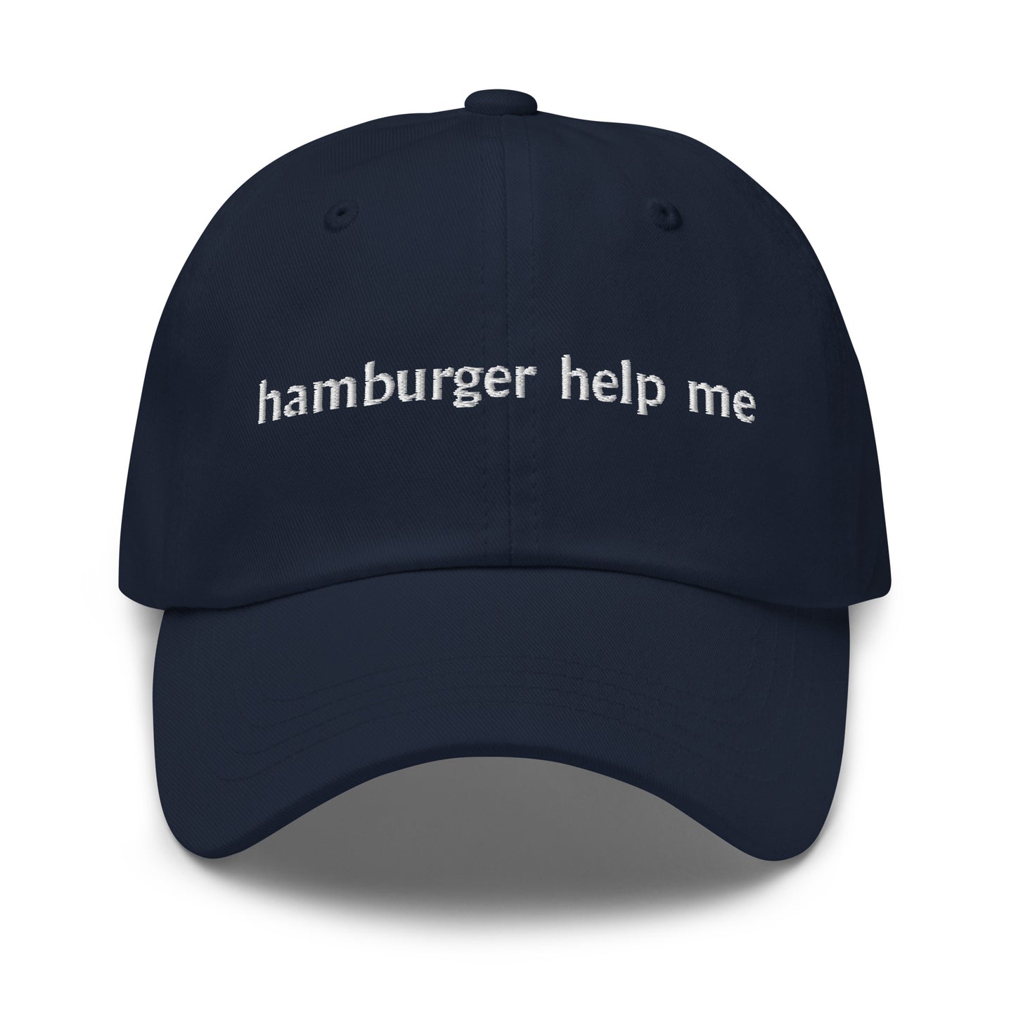 Hamburger Help Me Hat (Embroidered Dad hat)