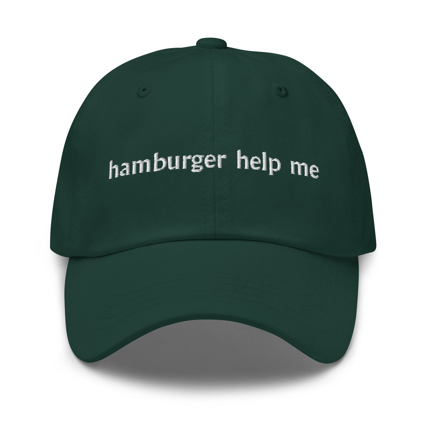 Hamburger Help Me Hat (Embroidered Dad hat)