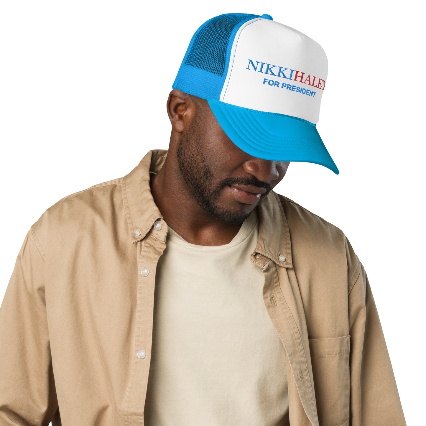 Nikki Haley for President Hat Embroidery Foam trucker hat