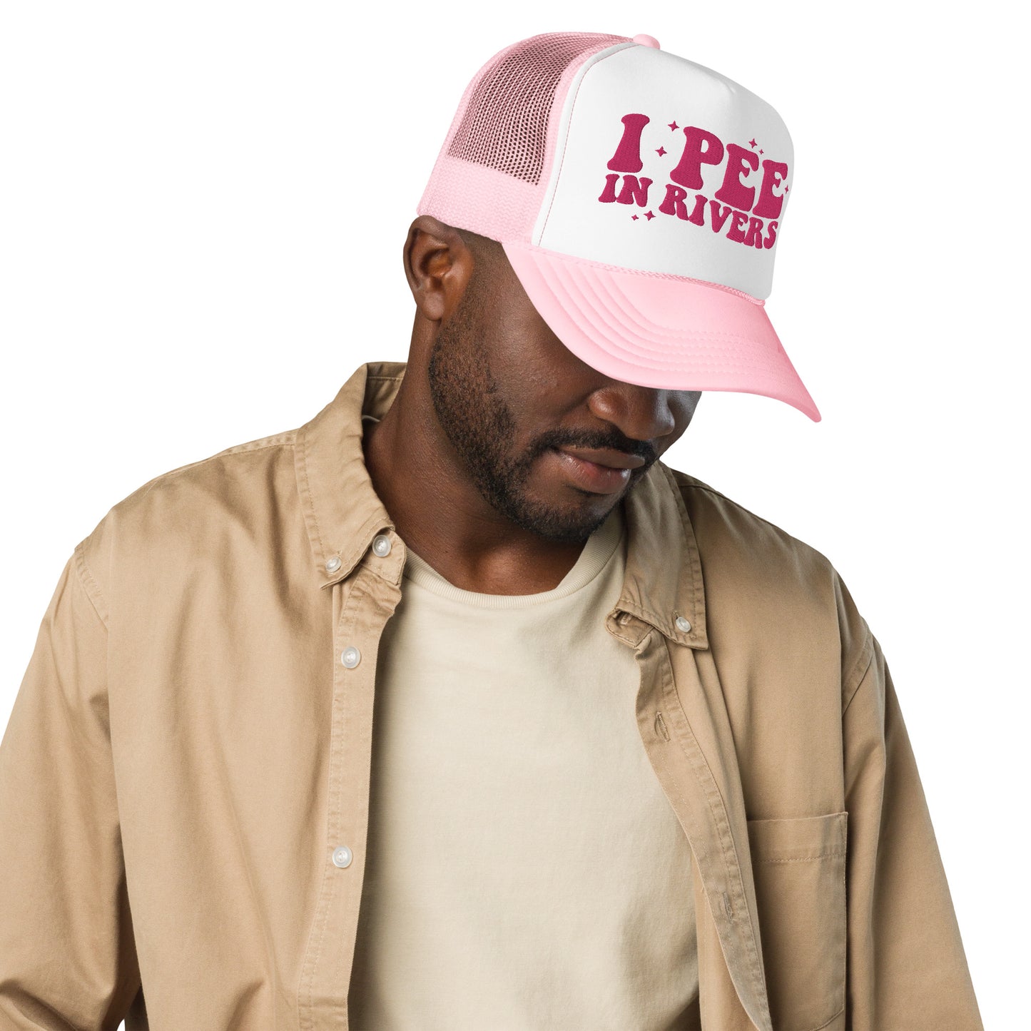 I Pee In Rivers Hat (Embroidered Foam trucker hat)