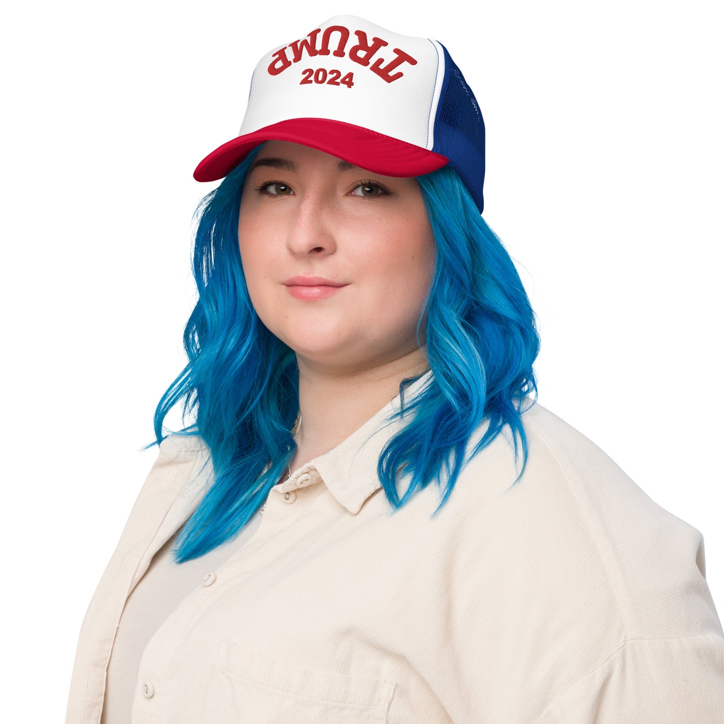 Trump Upside Down Hat (Embroidered Foam trucker hat)