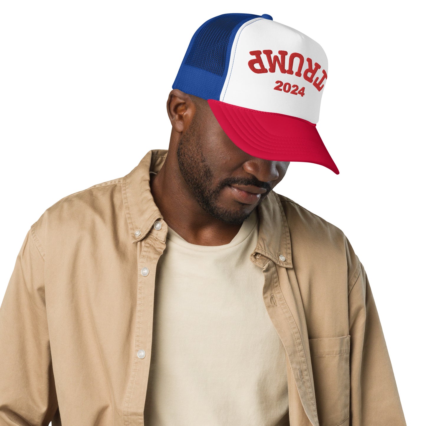 Trump Upside Down Hat (Embroidered Foam trucker hat)