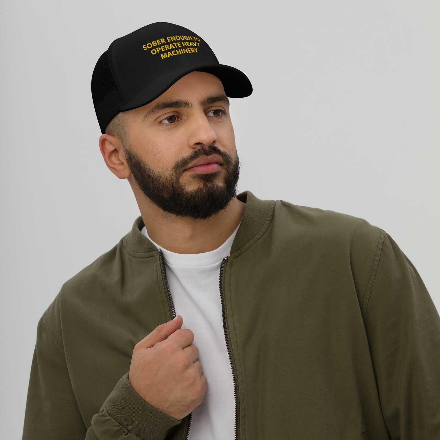 Sober Enough To Operate Heavy Machinery Embroidered Trucker Cap