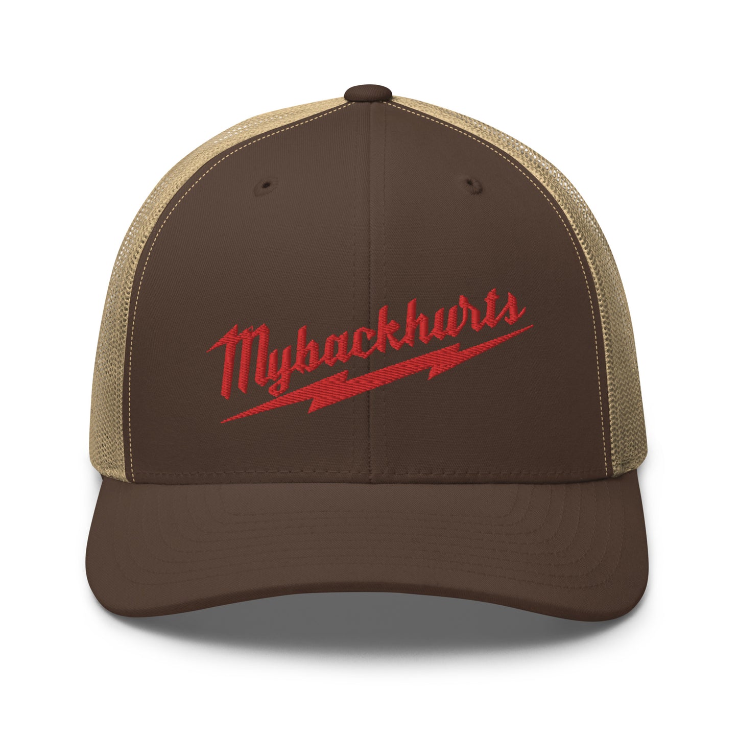 My back Hurts Hat (Embroidered Trucker Cap)