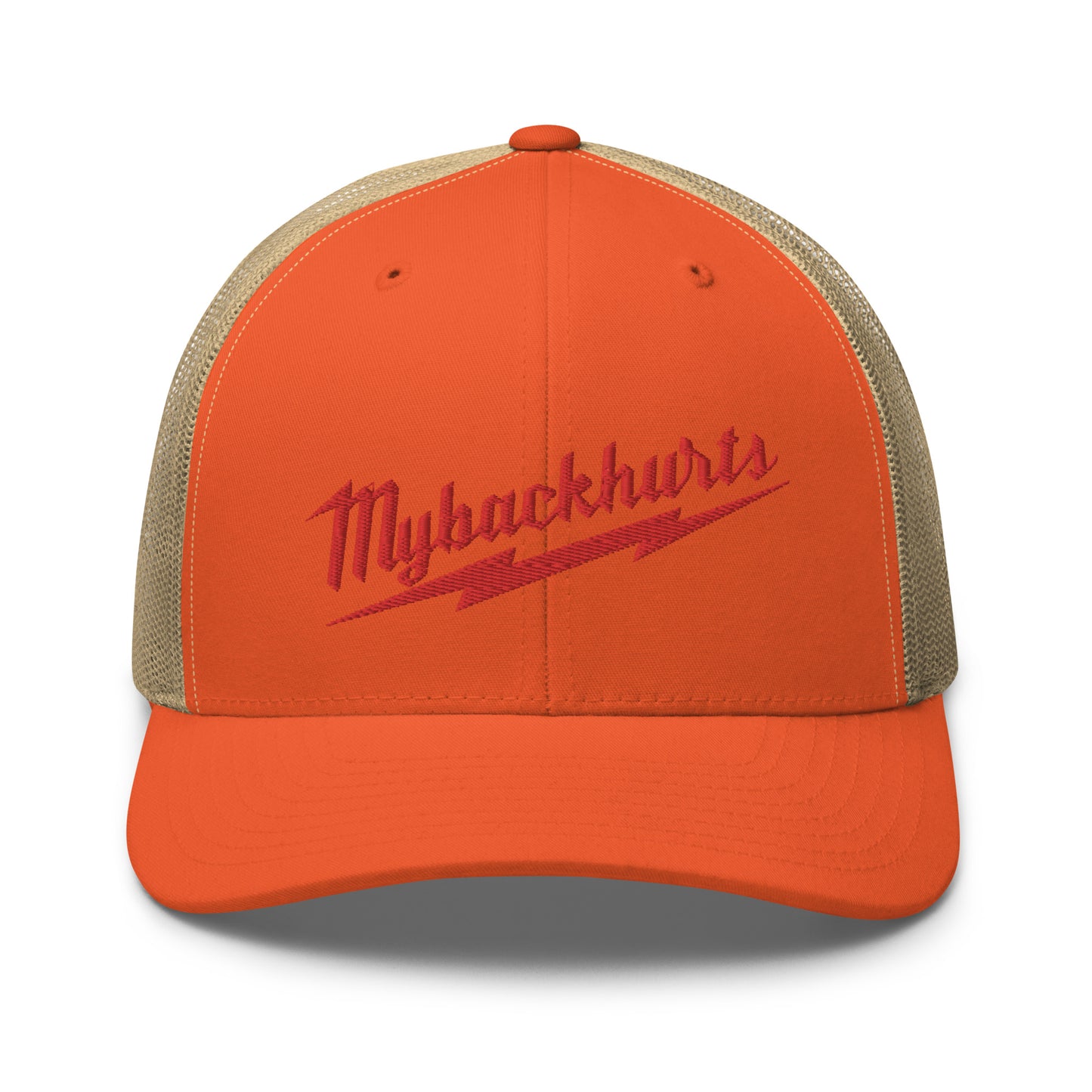 My back Hurts Hat (Embroidered Trucker Cap)