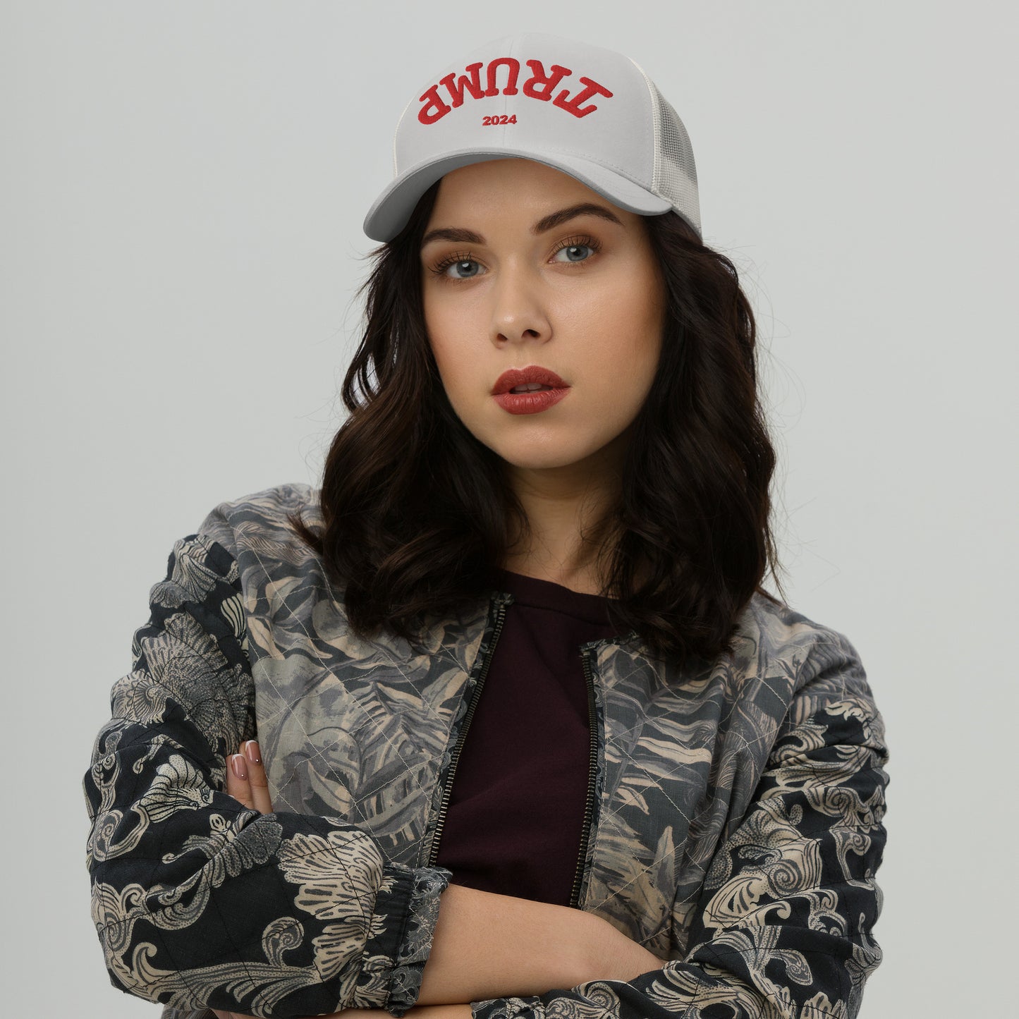 Trump Upside Down Hat (Embroidered Trucker Cap)