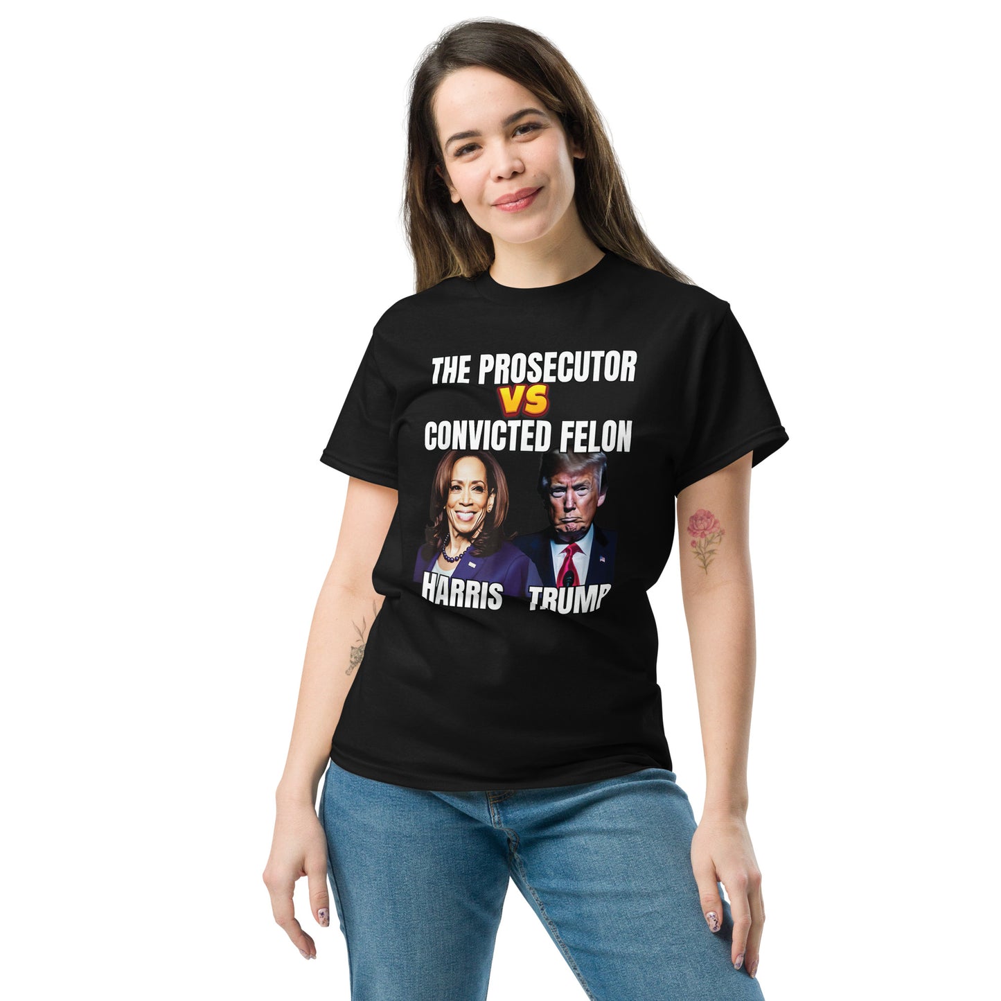 The Prosecutor Versus The Convicted Felon, Harris vs Trump Unisex classic tee
