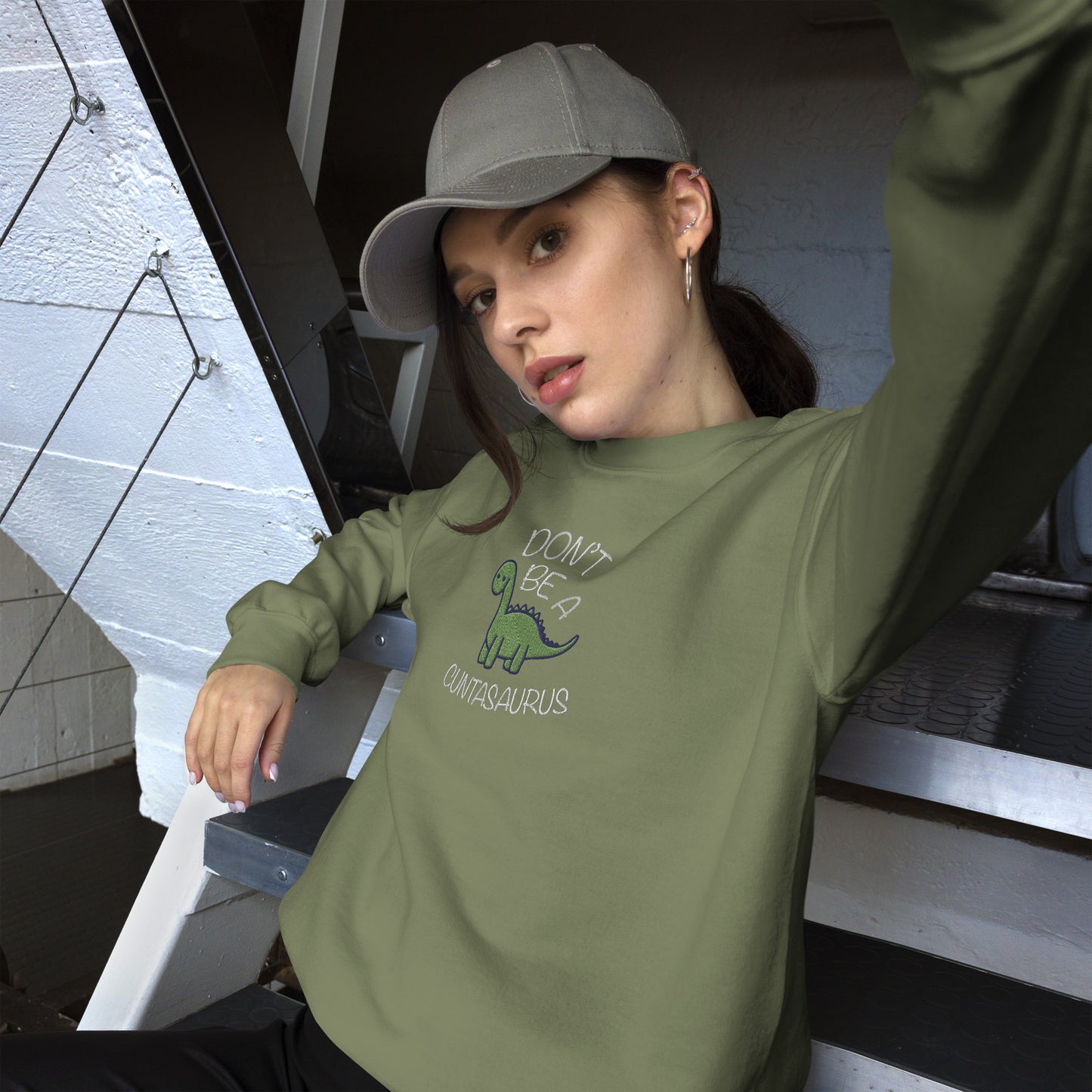 Don't Be A Cuntasaurus Embroidered Unisex Sweatshirt