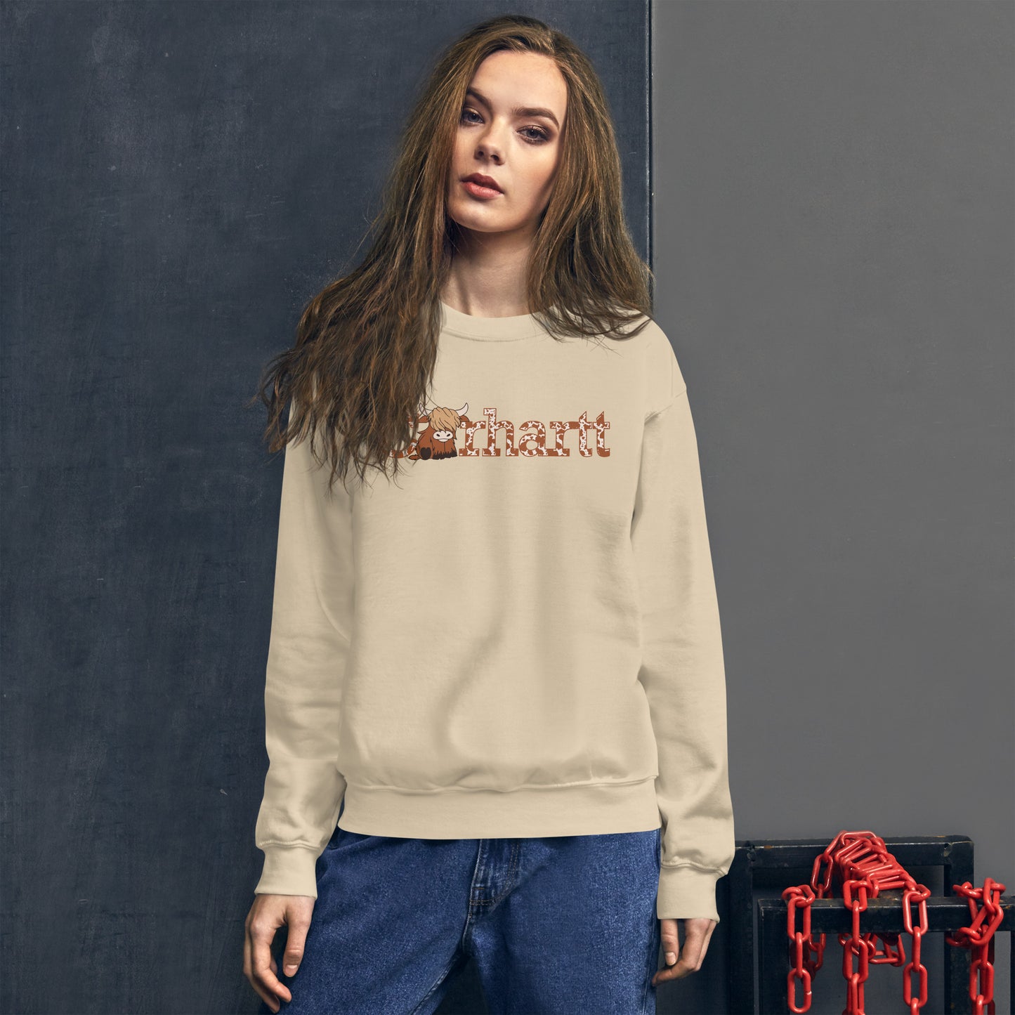 Highland Cow Sweatshirt, Cute Cow Gift Sweater, Farm Love Sweatshirt, Cattle Lover Gift, Western Sweatshirt, Animal