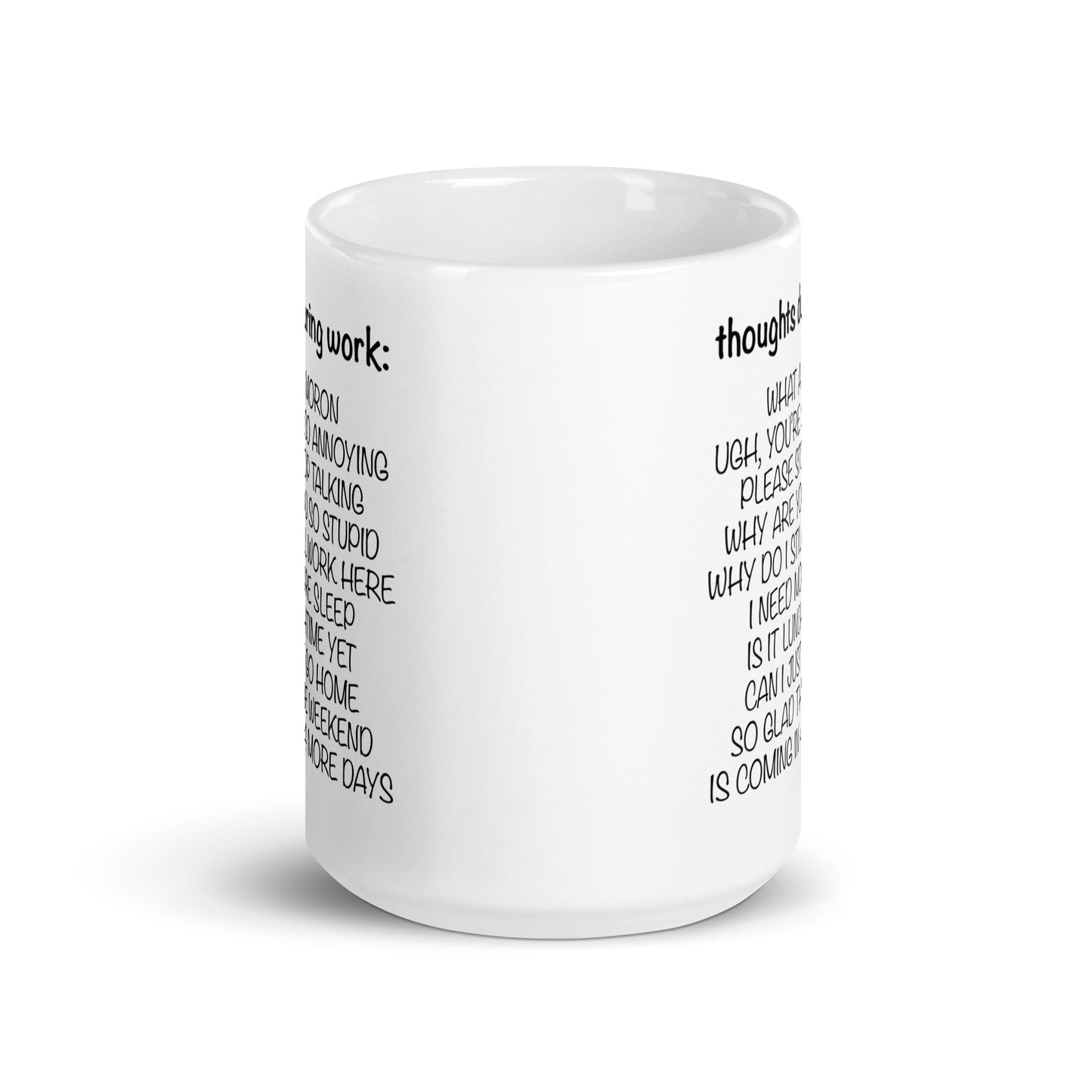 thoughts during work sarcastic funny coffee mug