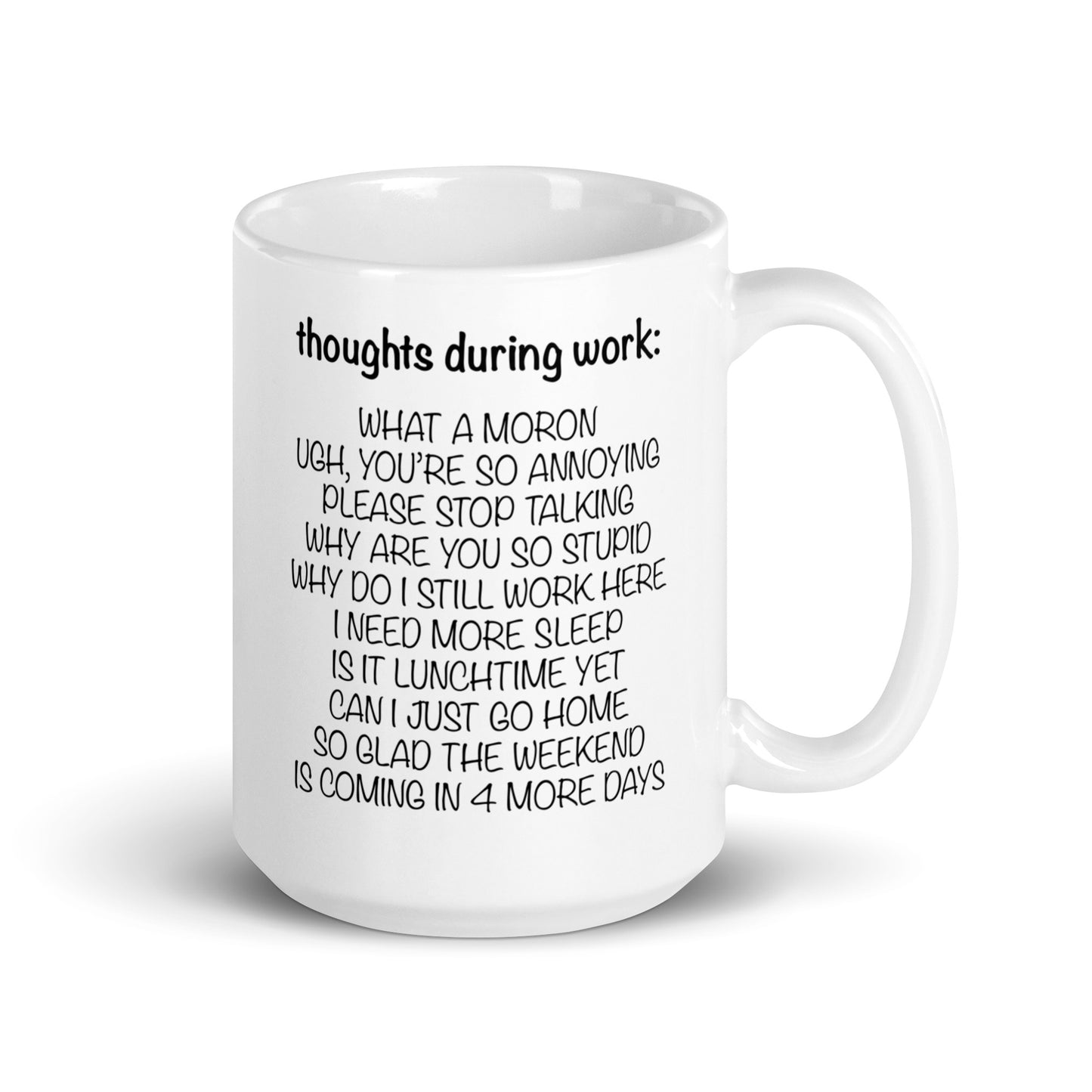 thoughts during work sarcastic funny coffee mug