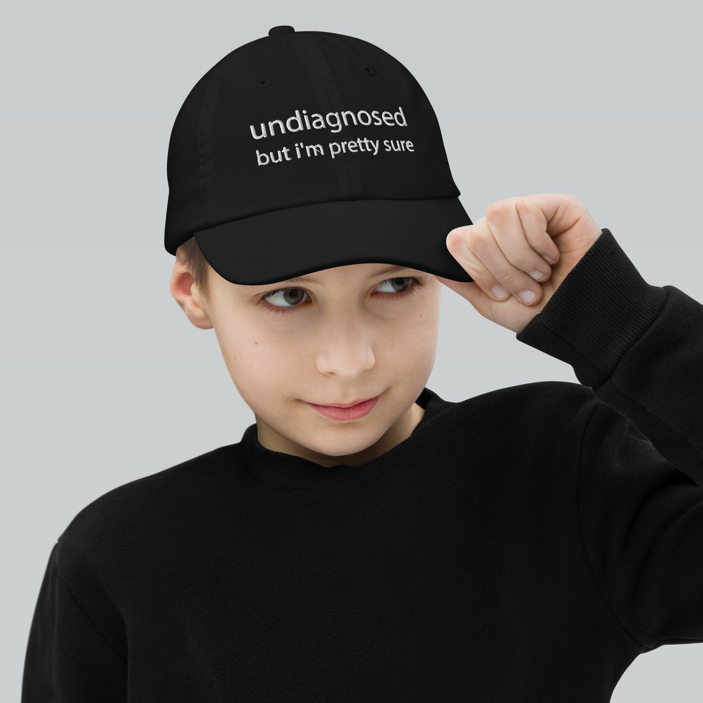 Undiagnosed, But I'm Pretty Sure Funny Embroidery Youth baseball cap