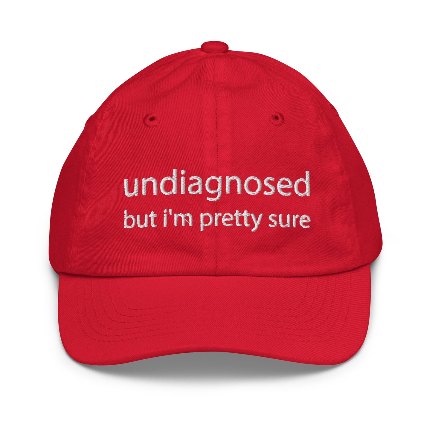 Undiagnosed, But I'm Pretty Sure Funny Embroidery Youth baseball cap