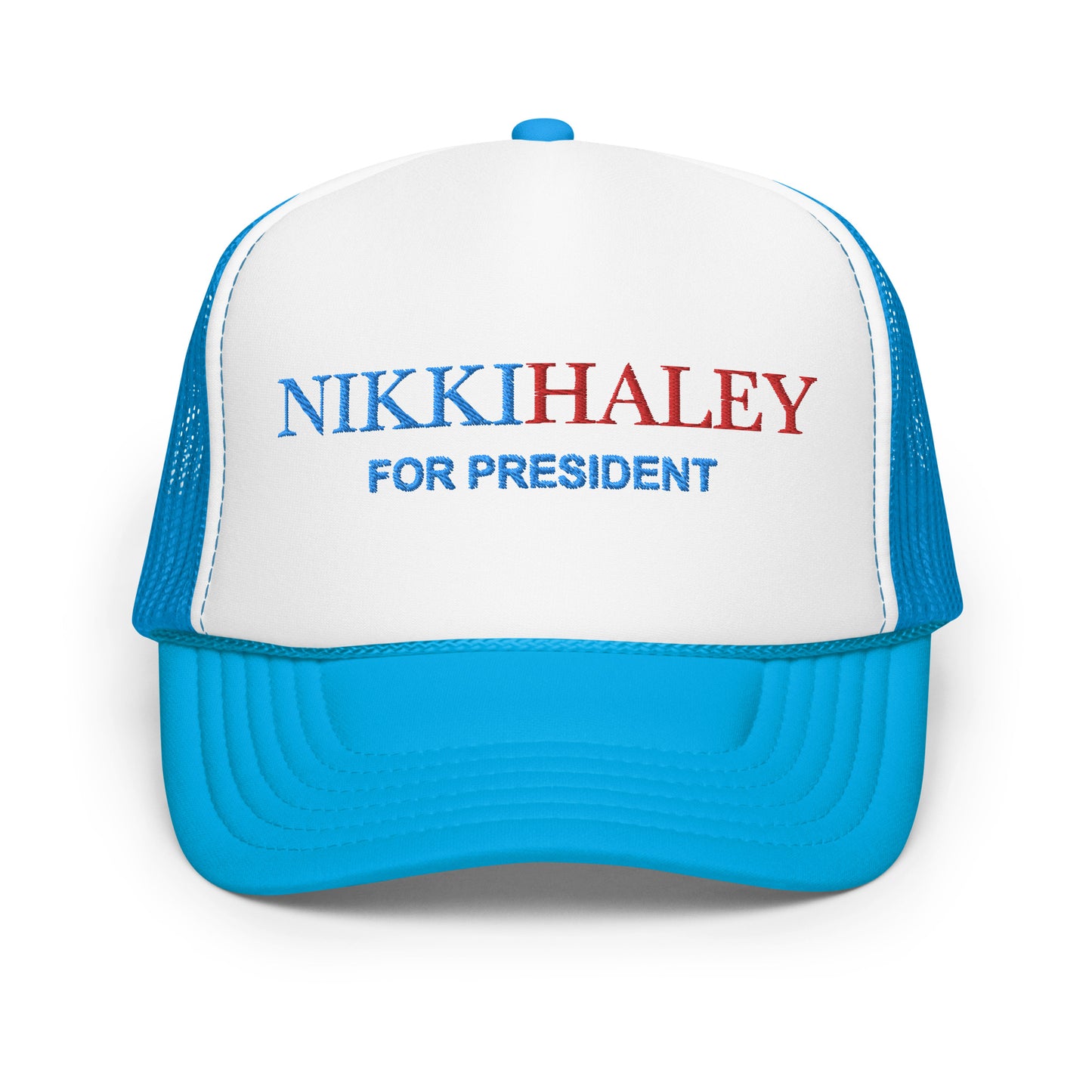 Nikki Haley for President Hat Embroidery Foam trucker hat