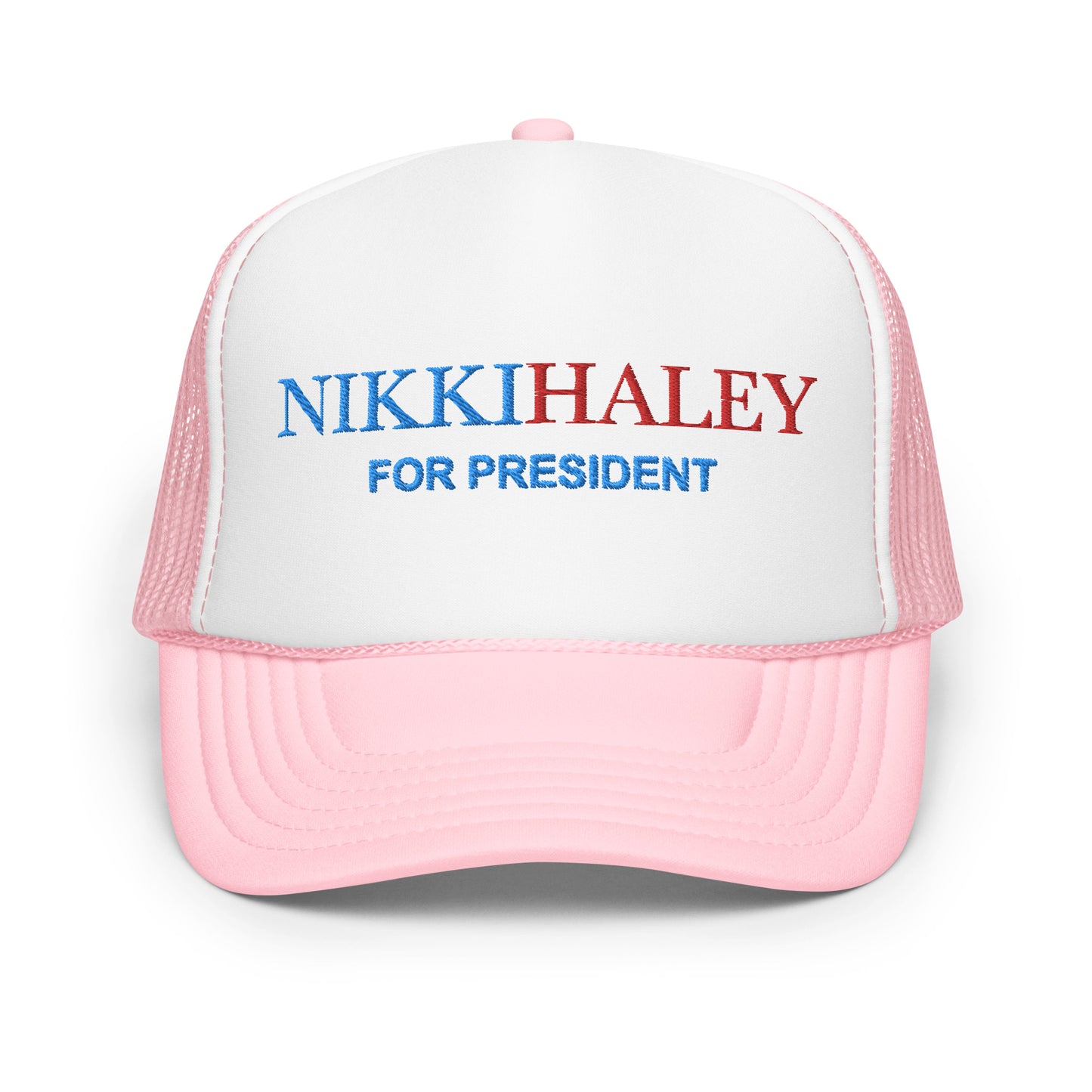 Nikki Haley for President Hat Embroidery Foam trucker hat