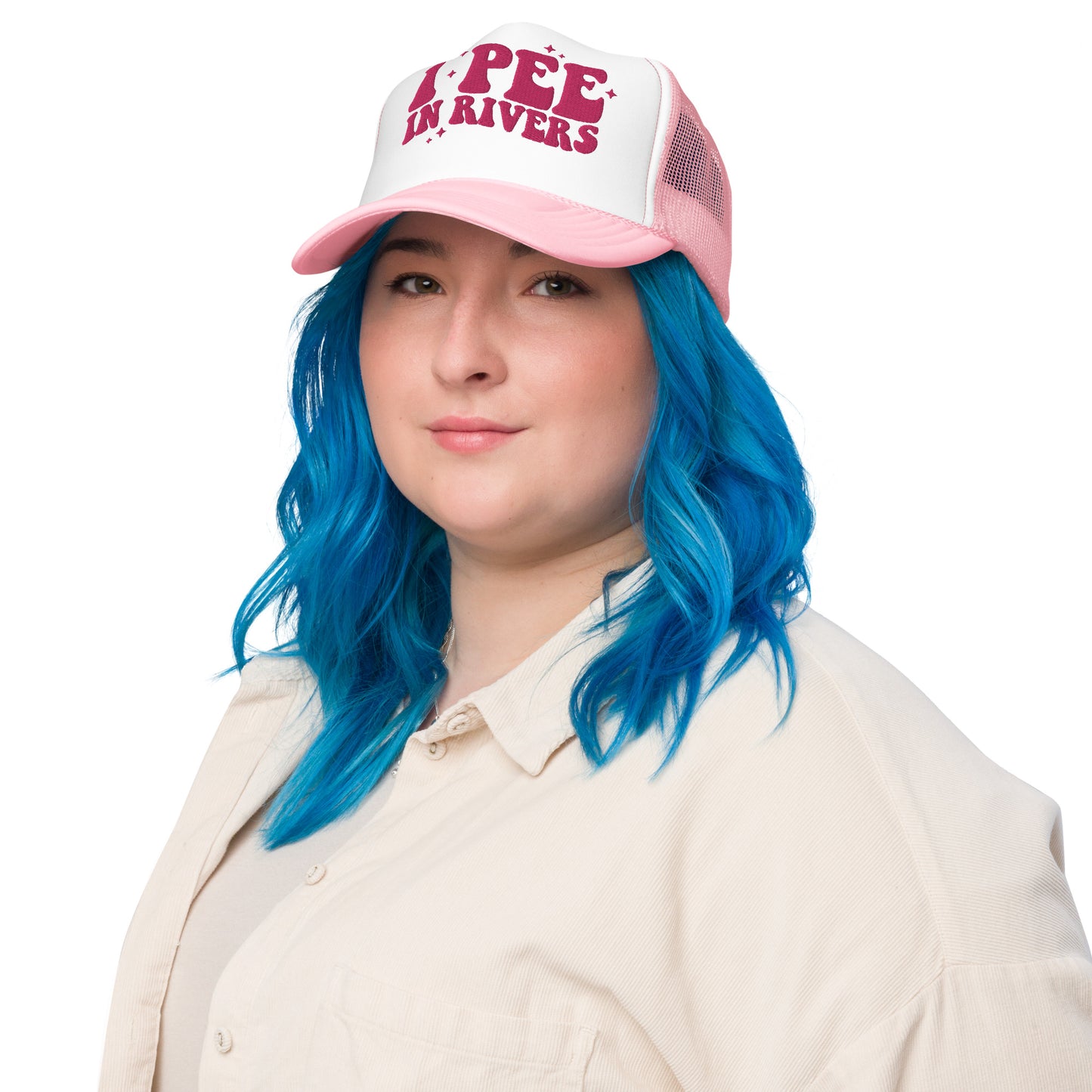 I Pee In Rivers Hat (Embroidered  Foam trucker hat)