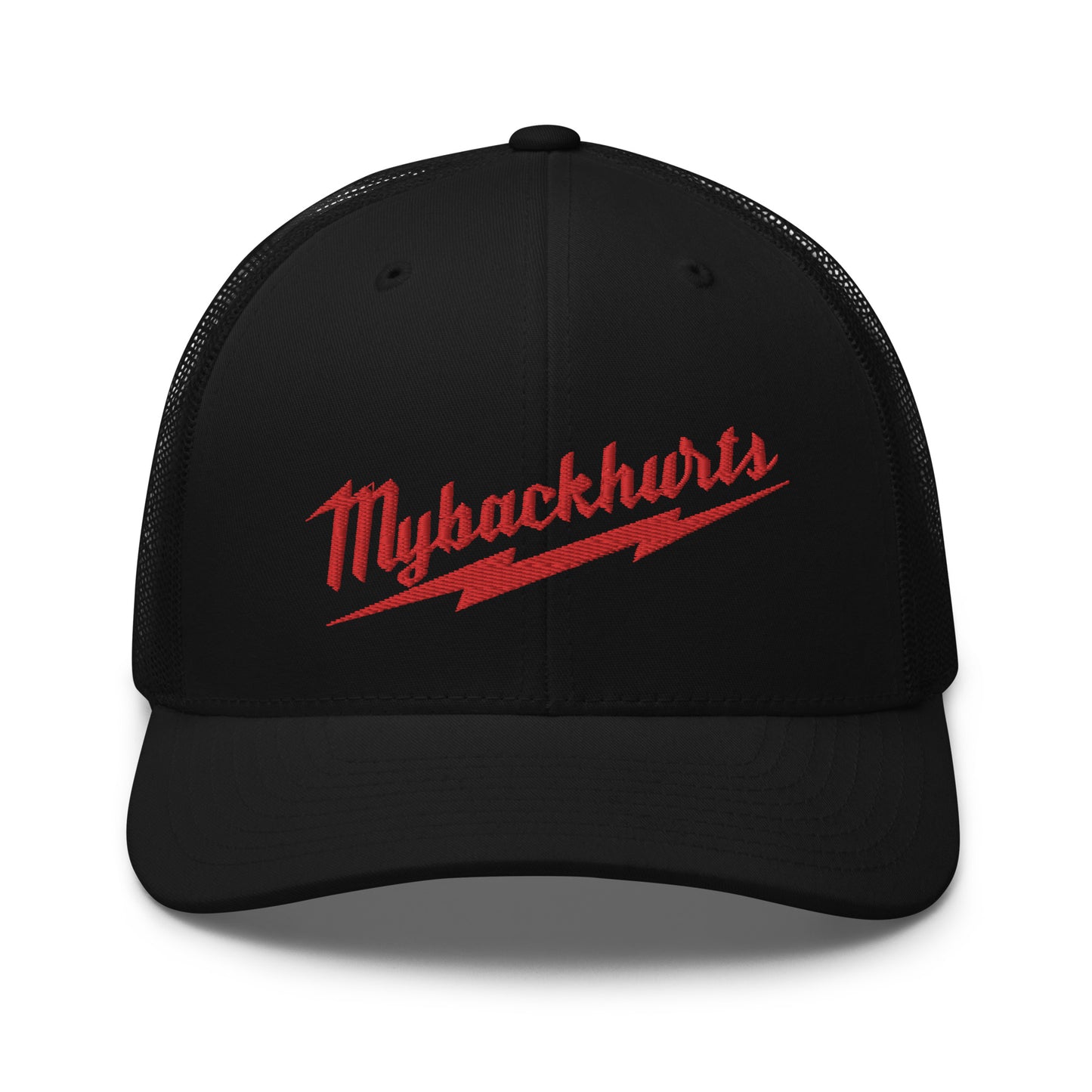 My back Hurts Hat (Embroidered Trucker Cap)