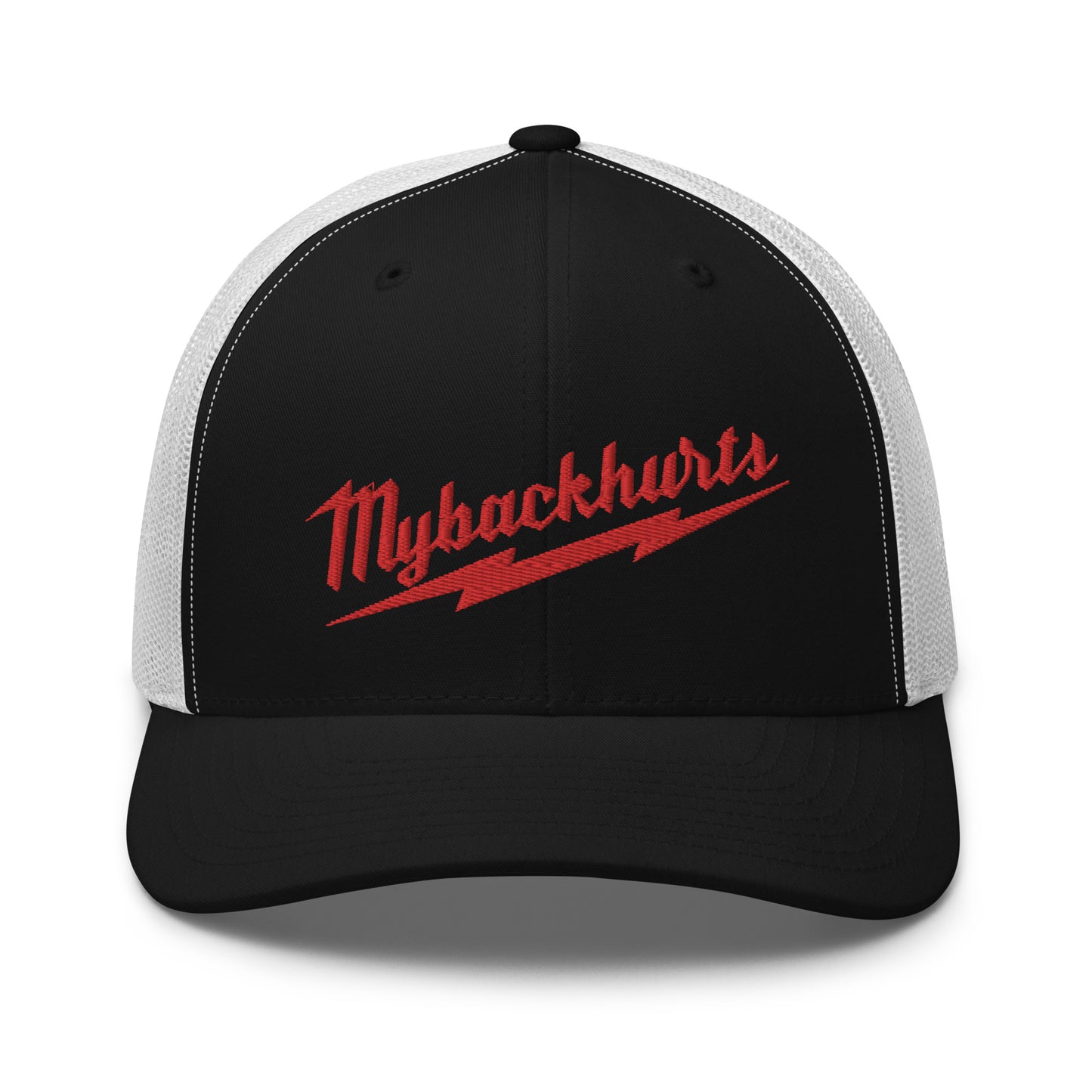 My back Hurts Hat (Embroidered Trucker Cap)