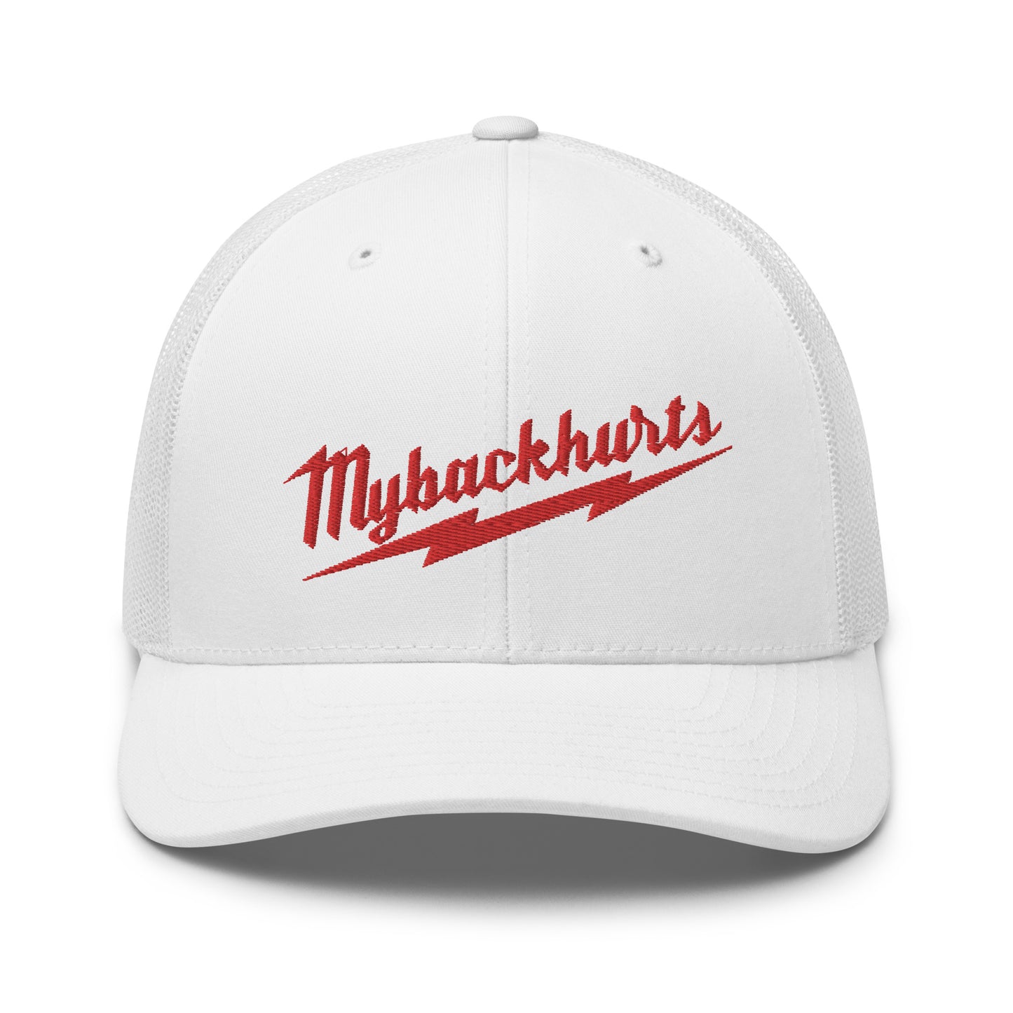 My back Hurts Hat (Embroidered Trucker Cap)