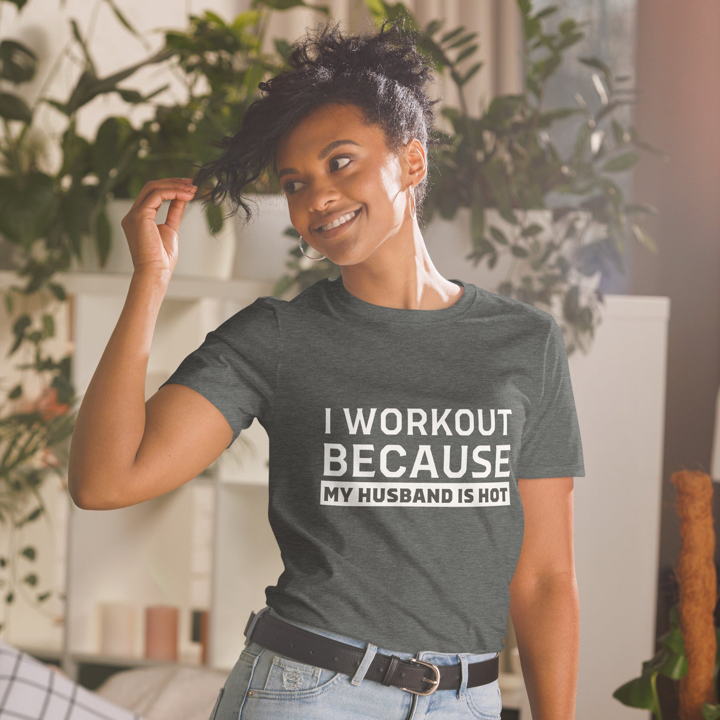 I Workout Because My Husband is Hot T-Shirt, Gym Shirt, Workout Shirt, Weightlifting Shirt