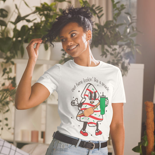 Out Here Lookin Like A Snack T-shirt, Boujee Christmas Shirt, Christmas Adult Short-Sleeve Unisex T-Shirt
