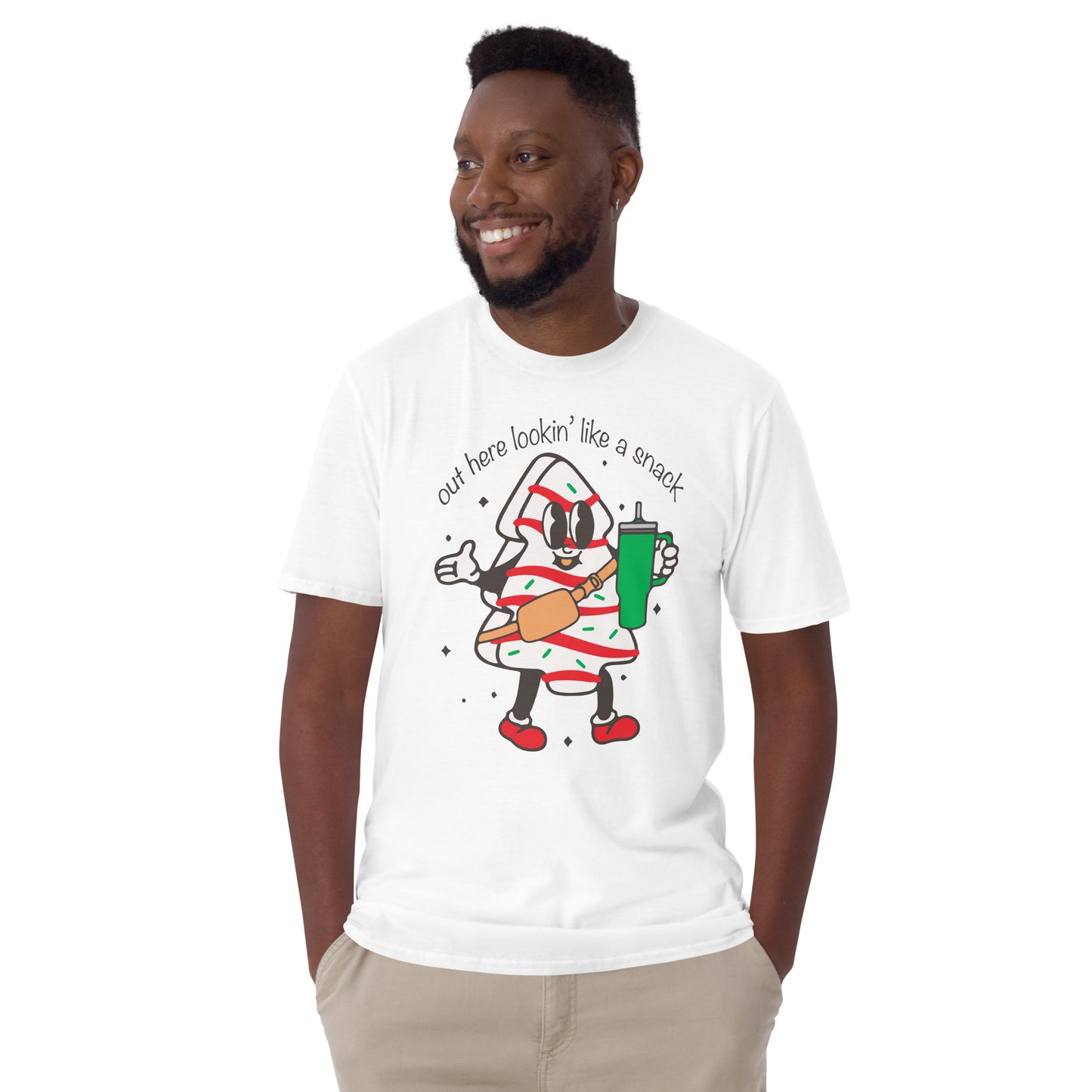 Out Here Lookin Like A Snack T-shirt, Boujee Christmas Shirt, Christmas Adult Short-Sleeve Unisex T-Shirt