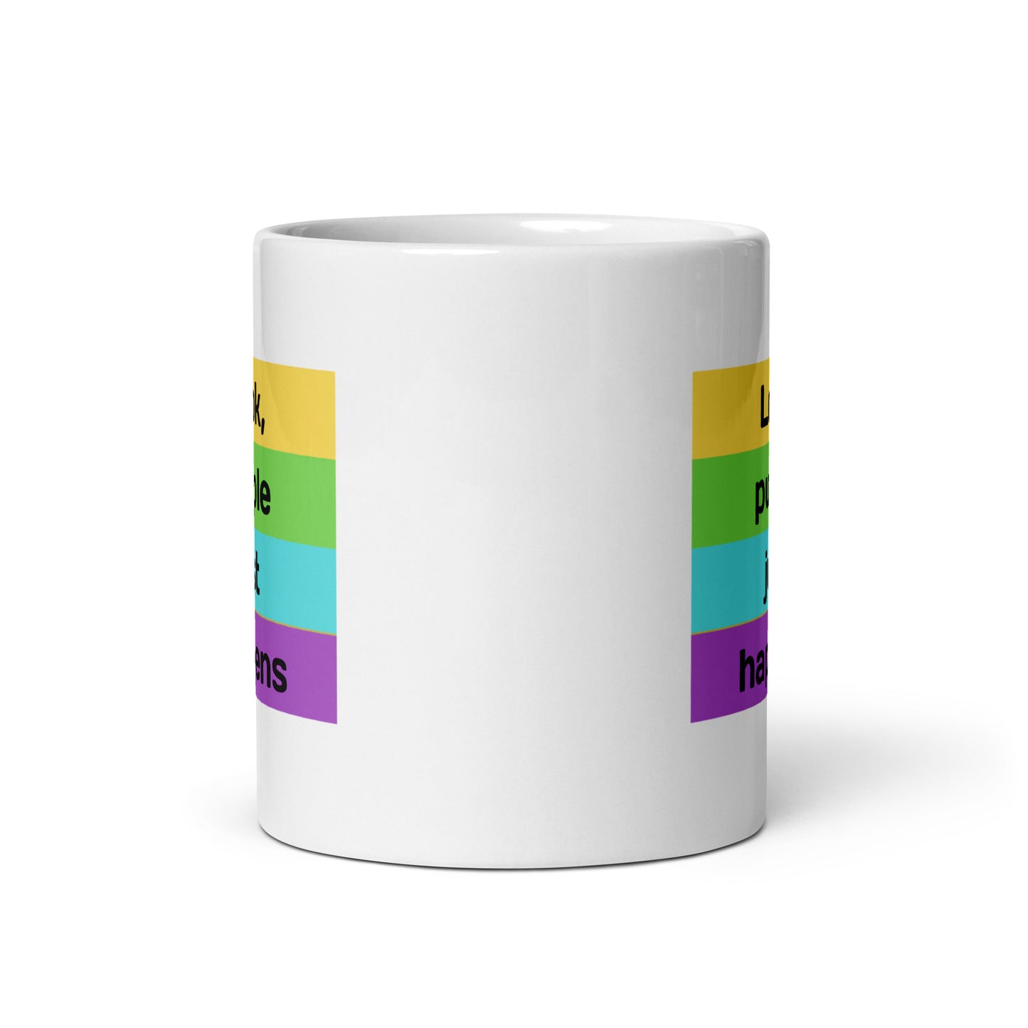 Purple Just Happens White glossy mug