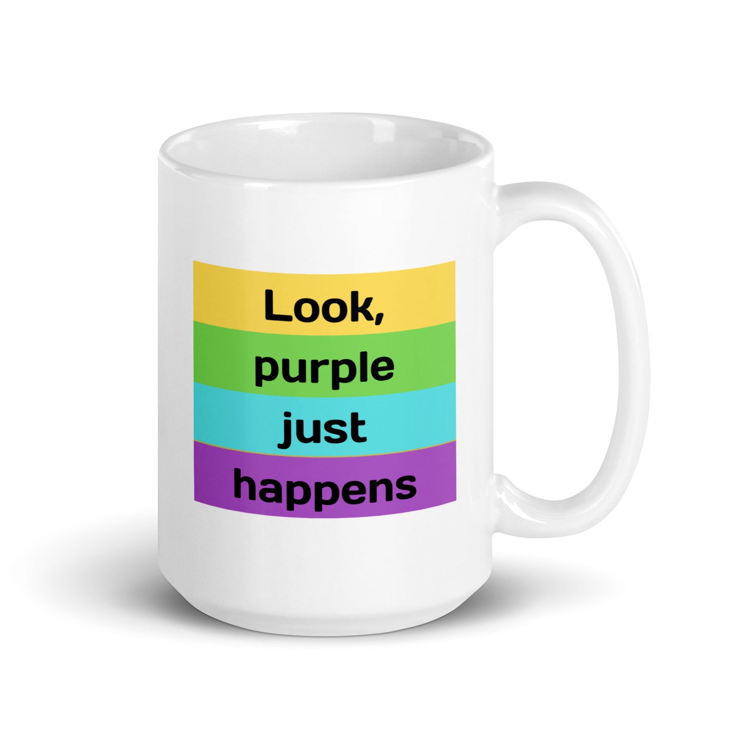 Purple Just Happens White glossy mug